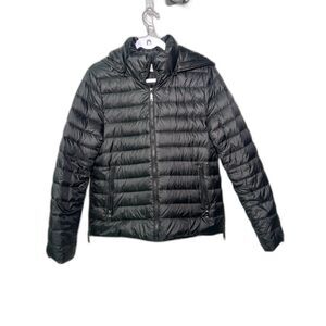 T. Tahari Black Puffer Jacket Maternity Expansion Panels Size Small